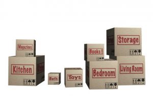 3D Cardboard boxes with moving theme