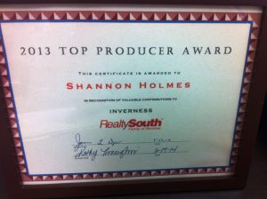 Shannon Holmes named Top Producer RealtySouth