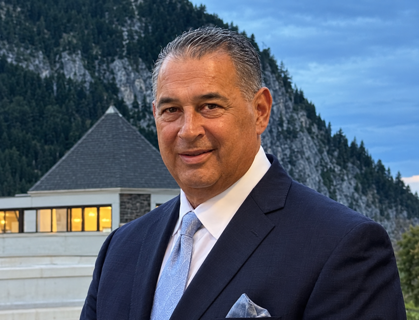 Mountain Resort Portrait at Dusk