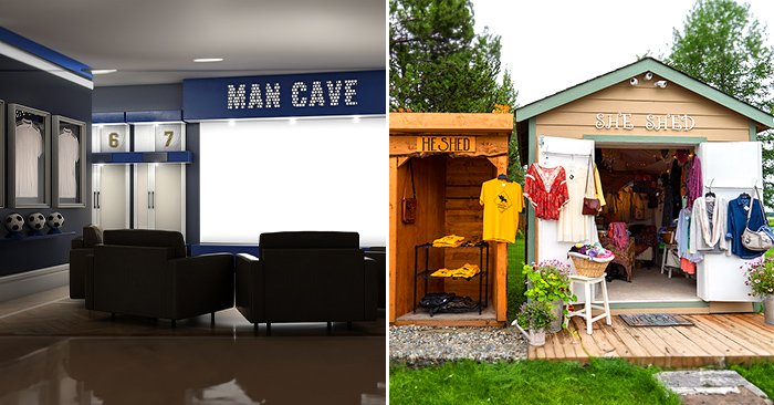 man cave and she shed