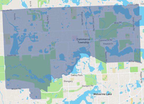 Map image of Commerce Township