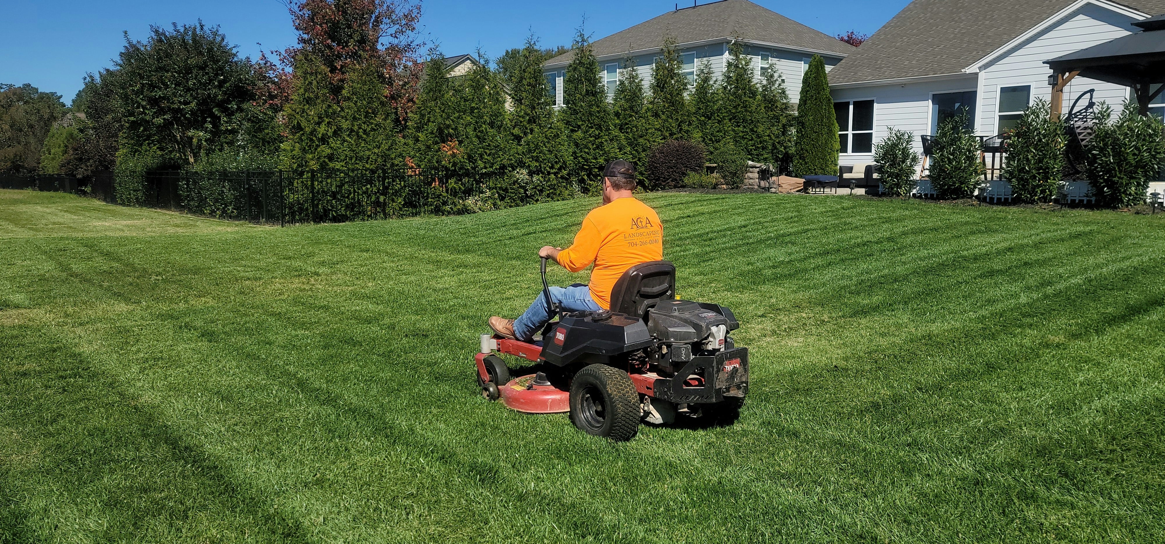 Mowing a big lawn
