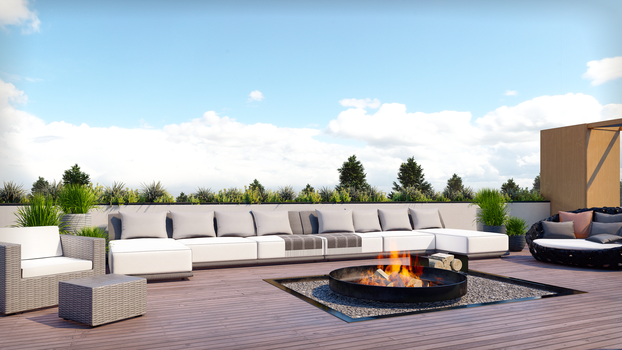 6. Fire pit on roof top patio