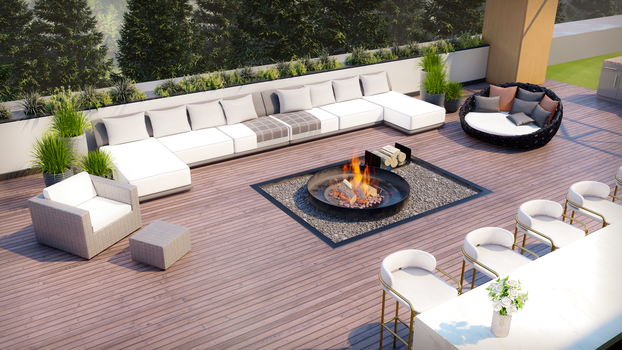 7. BBQ area top view