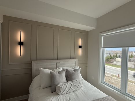 Bedroom photo with lights