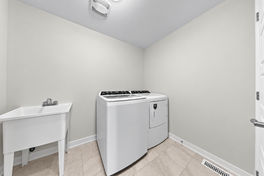 Bright Minimalist Laundry Room