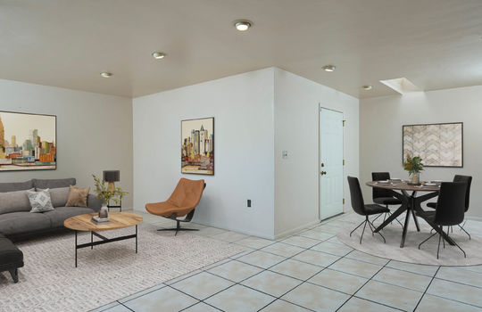 Living-Dining Space - Digitally Staged