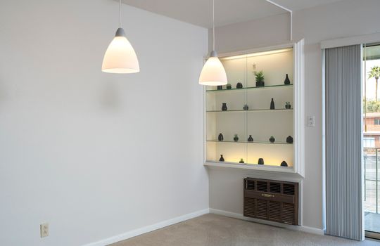 Dining Area With Built-In Display Cabinet