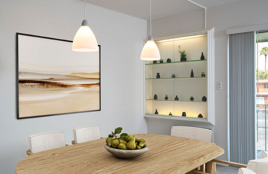 Dining Area With Built-In Display Cabinet (Staged)