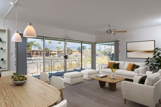 Open Living Space With Balcony (Staged)