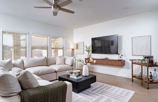 Open Living Space Overlooking Backyard
