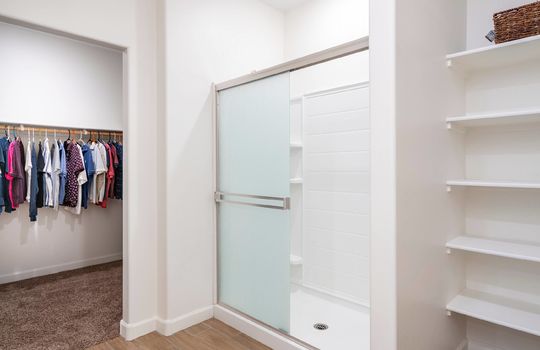 Primary Bath With Walk-in Shower and Linen Storage