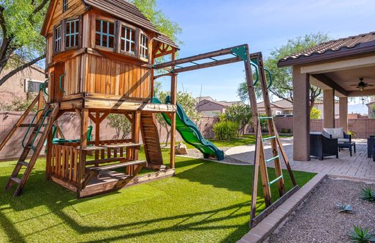 Play Structure and Faux Grass