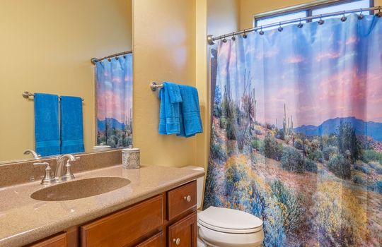Full guest bath off the hall