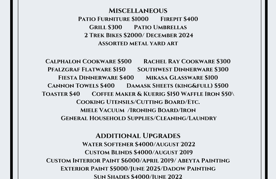 Included Items 198 Brearley Drive Page 2
