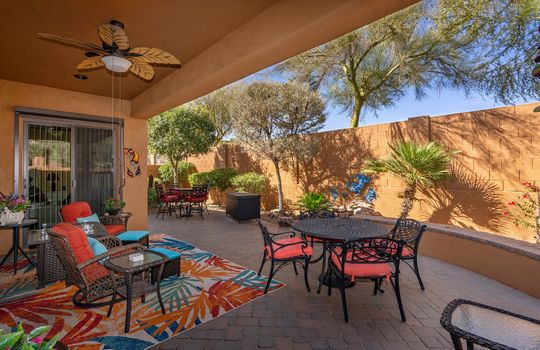 Wonderfully shady in the afternoons, the outdoor space can be used year-round