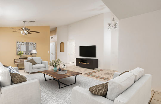 Front Living Space- Second Shot- Digitally Staged