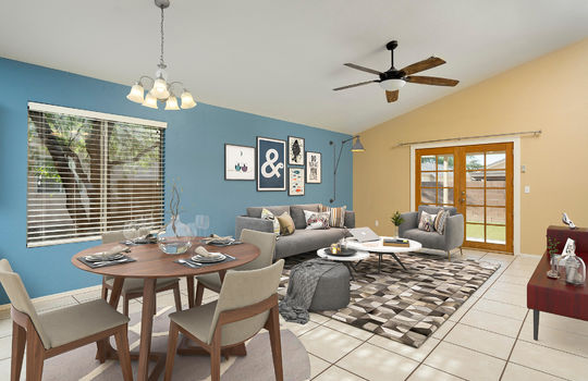 Great Room-Dining Area- Digitally Staged