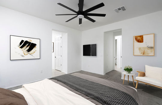 Primary Bedroom Shot 2- Digitally Staged