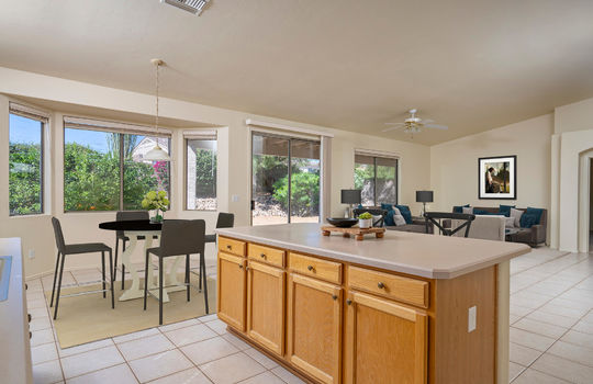Open Kitchen With Dining Space- Digitally Staged