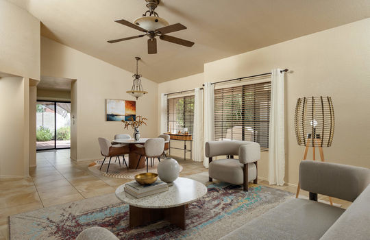 Open Living-Dining Area- Digitally Staged