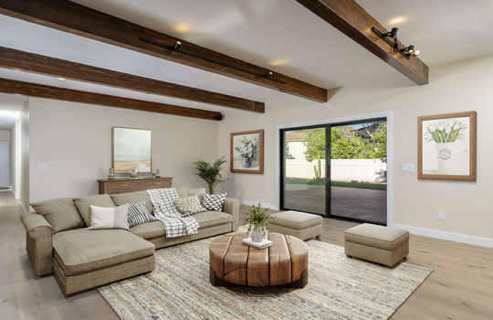 Great Room Has A Slider To The Backyard- Digitally Staged