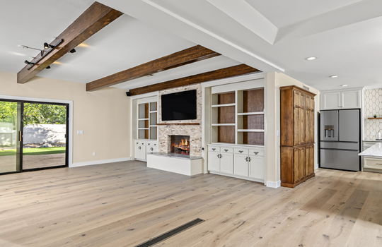 Open Floorplan With Architectural Interest and Wood Floors