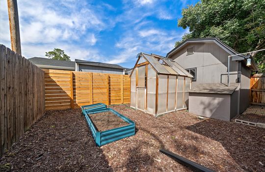 26-Side Yard w_ Shed, Raised Beds & Greenhouse