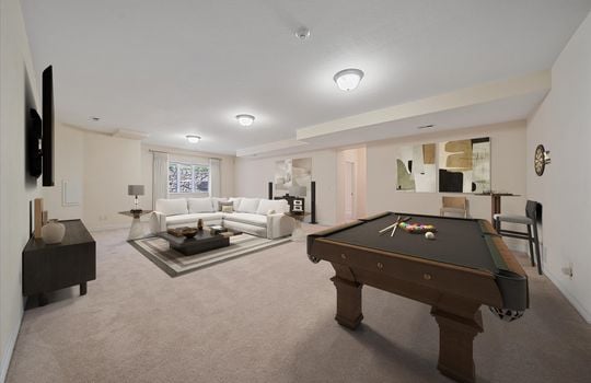 39-Basement Rec Room - Virtually Staged