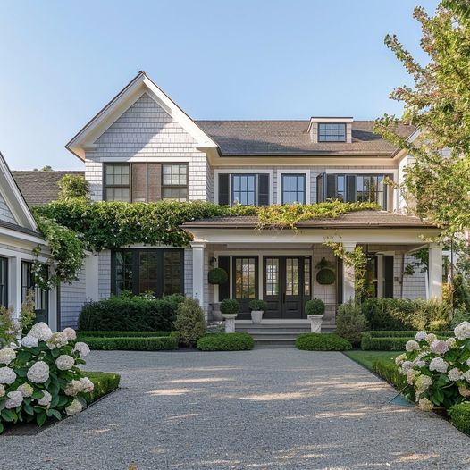 Country House with hydrangeas