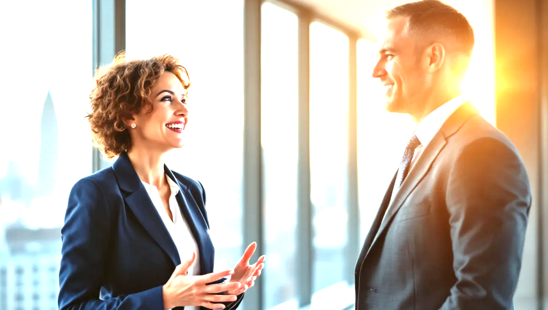 real estate agent and broker discussing property