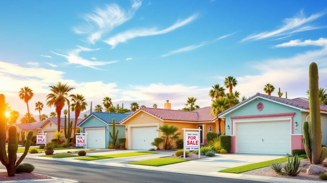 Las Vegas suburban neighborhood with homes for sale