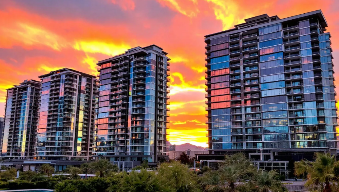 las vegas rental homes during sunset