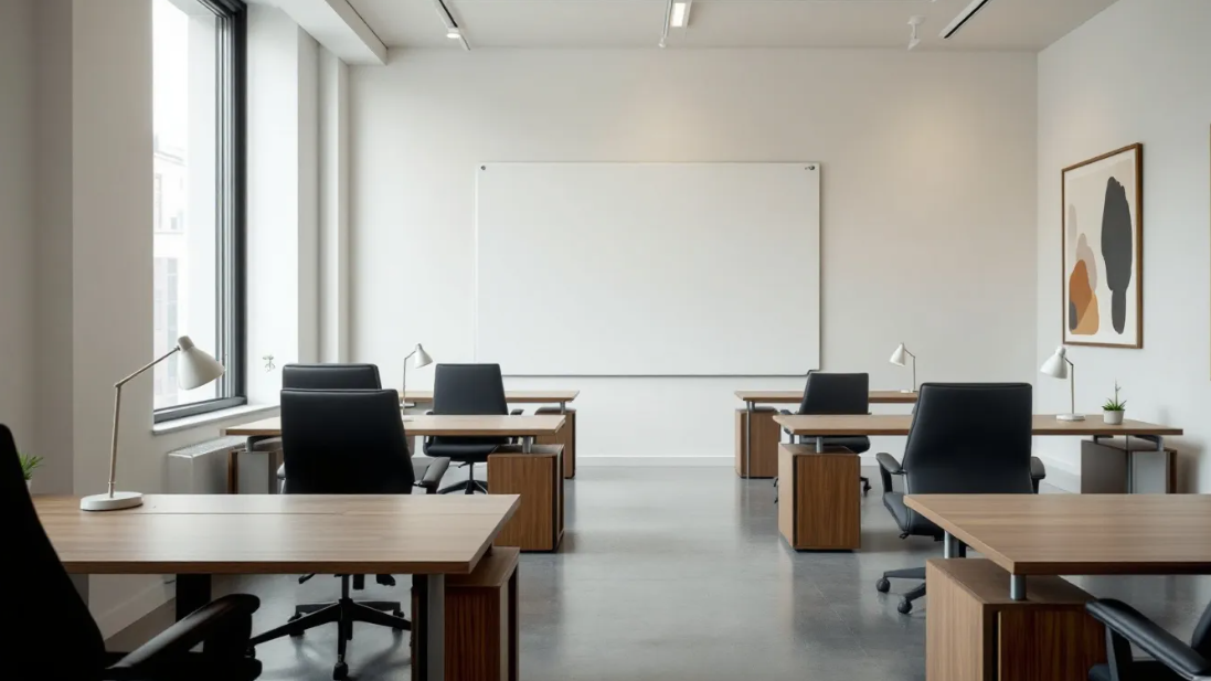 empty NYC office space with vacant desks