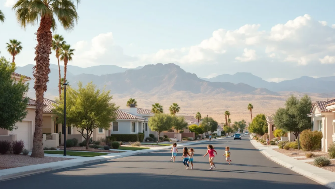 suburban las vegas with desert backdrop