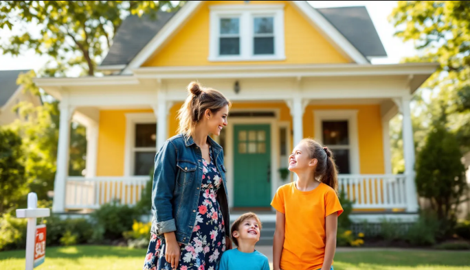 family looking at house for sale