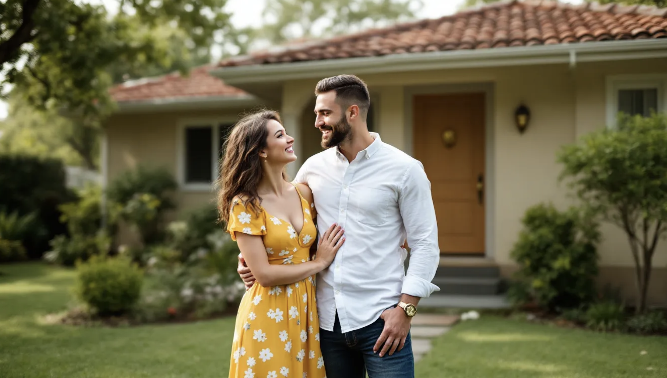real estate agent inspecting home exterior