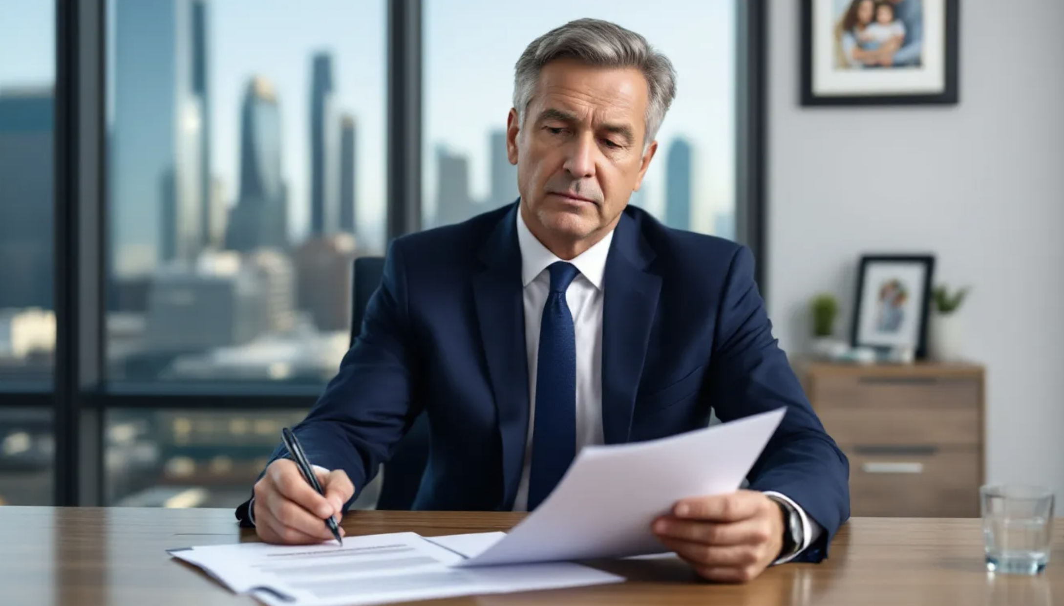 mortgage broker reviewing documents