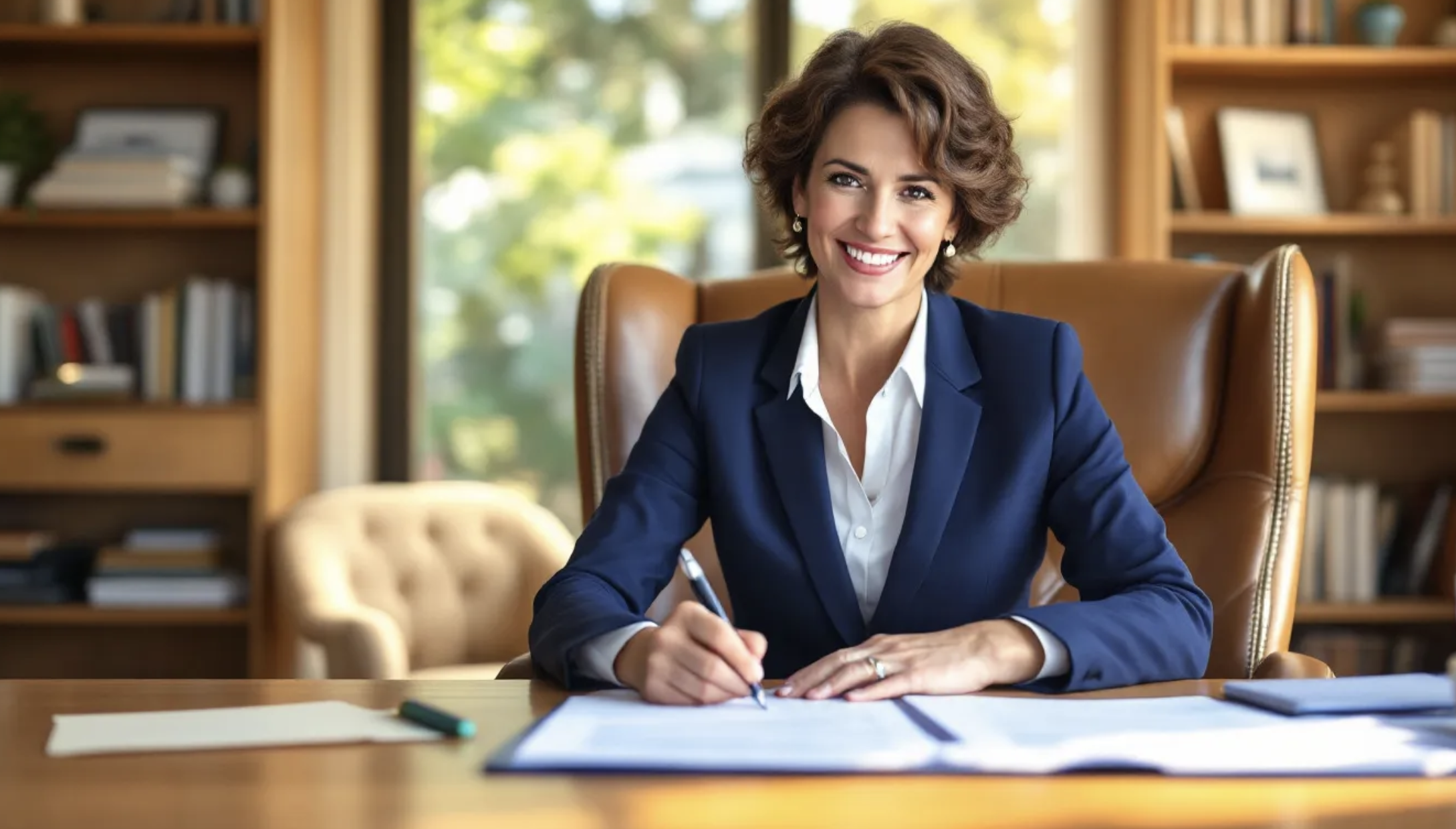 real estate agent reviewing legal paperwork