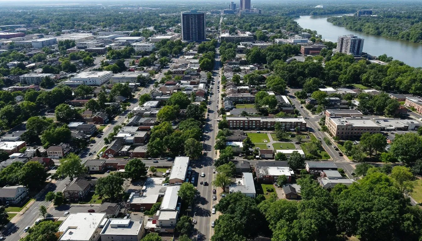 aerial view of Memphis neighborhoods