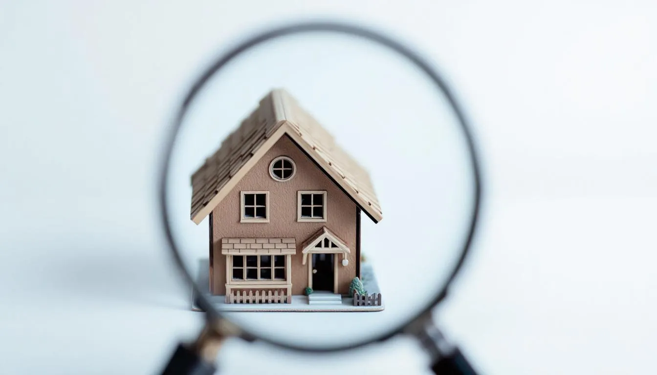 magnifying glass over house model