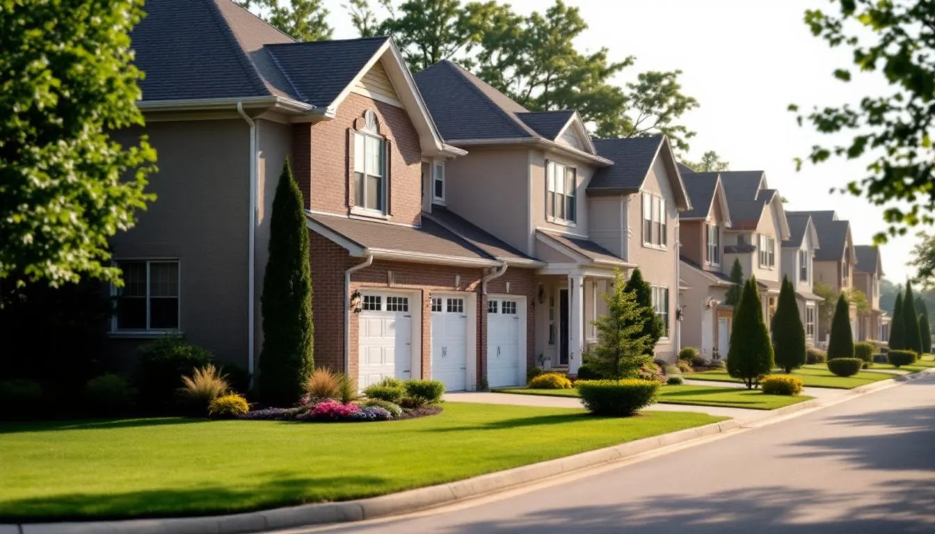 rows of suburban homes in usa