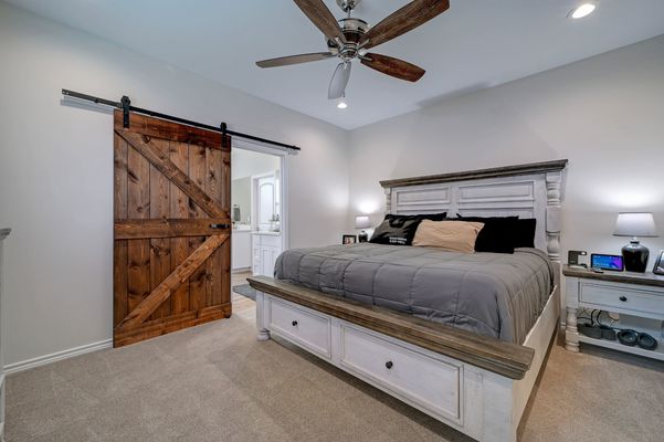 Master Bedroom with Carpet Flooring