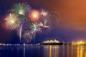 Forth,Of,July,Fireworks,At,Long,Beach,,California.