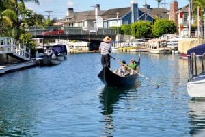 Gondolier in Naples Canal Long Beach, California