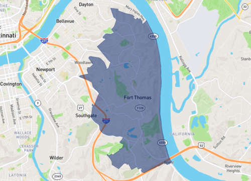Map of Fort Thomas, KY