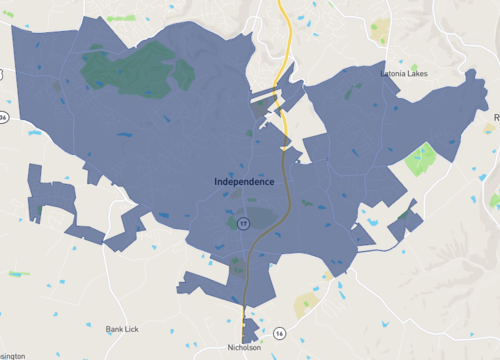 Map of Independence, KY