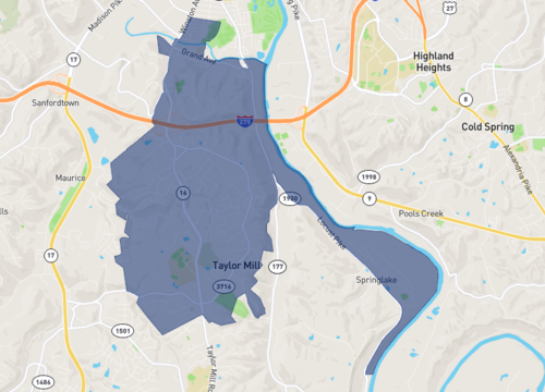 Map of Taylor Mill, KY