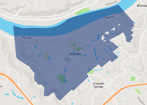 Map of Villa Hills, KY