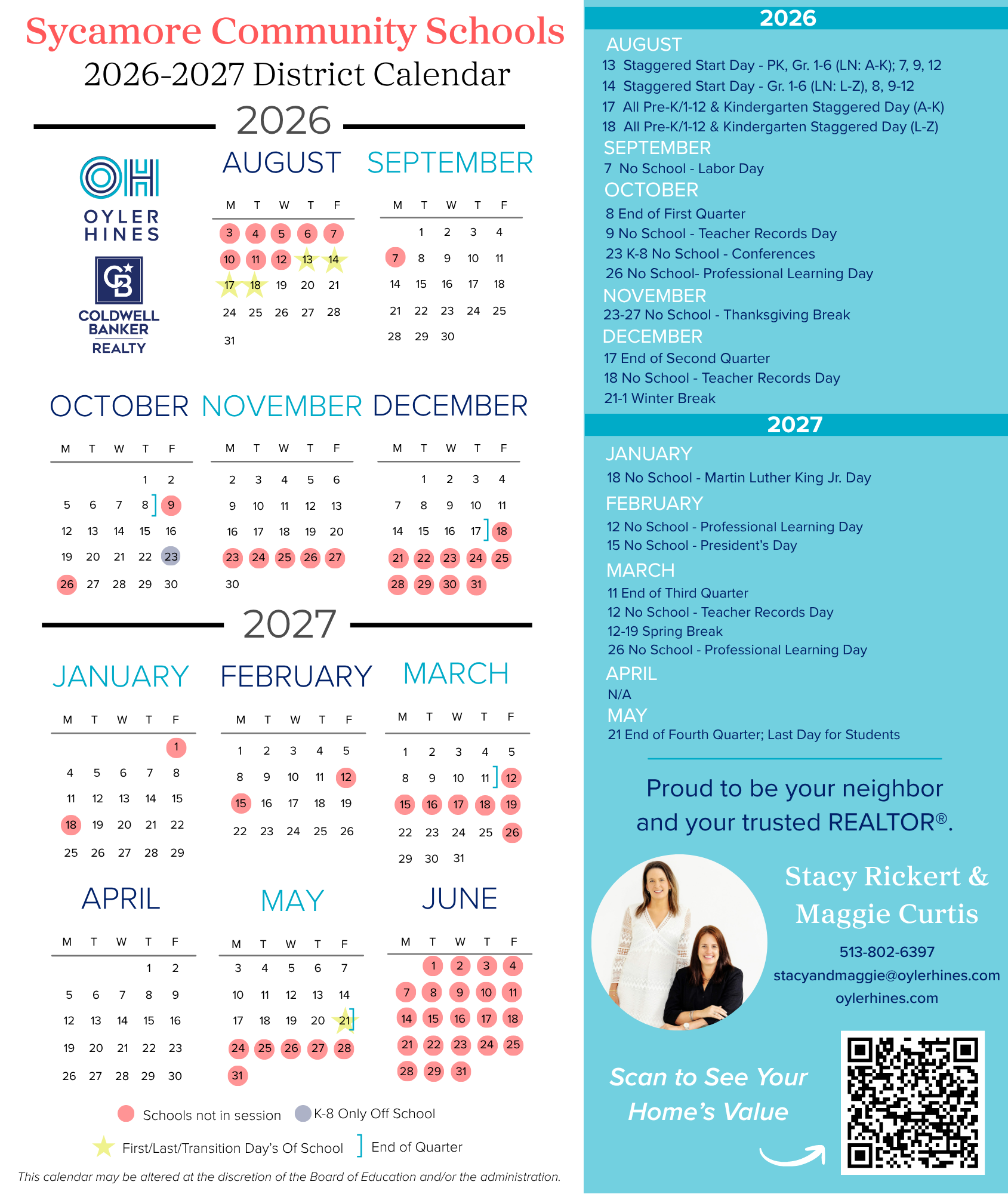 StacyMaggie Magnetic Calendar Mailers (104 x 136 mm) (124 x 156 mm) (174 x 206 mm)
